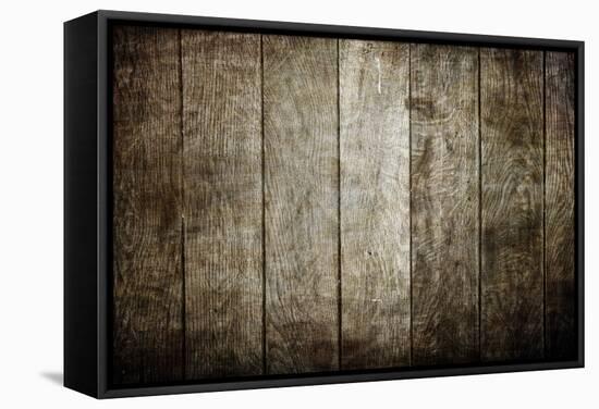 Old Black Wood Texture (For Background)-caesart-Framed Stretched Canvas