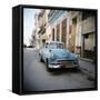 Old Blue American Car, Cienfugeos, Cuba, West Indies, Central America-Lee Frost-Framed Stretched Canvas
