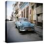 Old Blue American Car, Cienfugeos, Cuba, West Indies, Central America-Lee Frost-Stretched Canvas