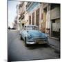 Old Blue American Car, Cienfugeos, Cuba, West Indies, Central America-Lee Frost-Mounted Photographic Print