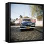 Old Blue American Car, Trinidad, Cuba, West Indies, Central America-Lee Frost-Framed Stretched Canvas