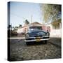 Old Blue American Car, Trinidad, Cuba, West Indies, Central America-Lee Frost-Stretched Canvas