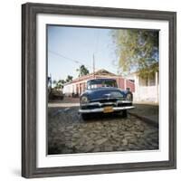 Old Blue American Car, Trinidad, Cuba, West Indies, Central America-Lee Frost-Framed Photographic Print