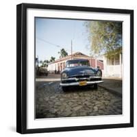 Old Blue American Car, Trinidad, Cuba, West Indies, Central America-Lee Frost-Framed Photographic Print