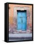 Old Blue Door, San Miguel, Guanajuato State, Mexico-Julie Eggers-Framed Stretched Canvas