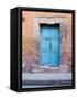 Old Blue Door, San Miguel, Guanajuato State, Mexico-Julie Eggers-Framed Stretched Canvas