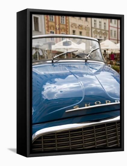 Old Blue Skoda Car, Old Town, Prague, Czech Republic, Europe-Martin Child-Framed Stretched Canvas