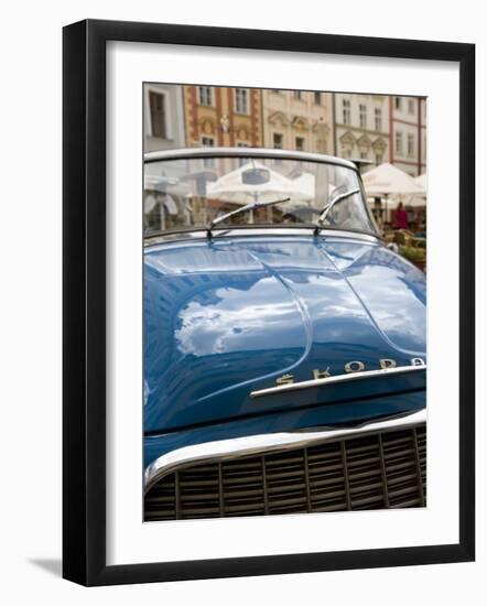 Old Blue Skoda Car, Old Town, Prague, Czech Republic, Europe-Martin Child-Framed Photographic Print