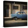 Old Blue Soviet Car, Havana, Cuba, West Indies, Central America-Lee Frost-Stretched Canvas