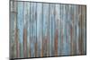 Old Blue Wood Wall-geargodz-Mounted Photographic Print