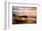 Old Boat at Sunset Beach-null-Framed Art Print