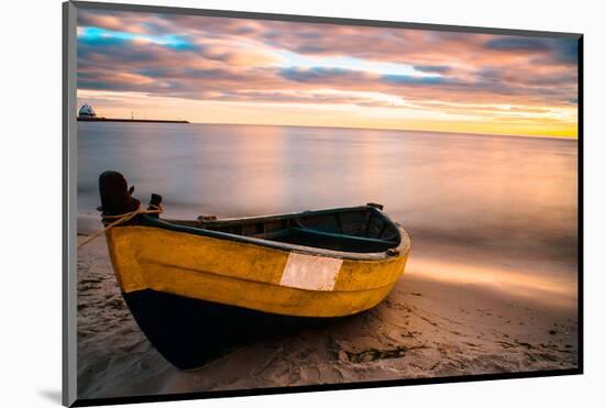 Old Boat at Sunset Beach-null-Mounted Art Print