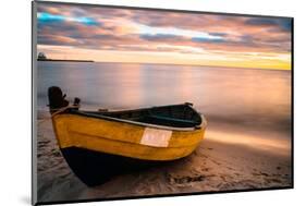 Old Boat at Sunset Beach-null-Mounted Art Print