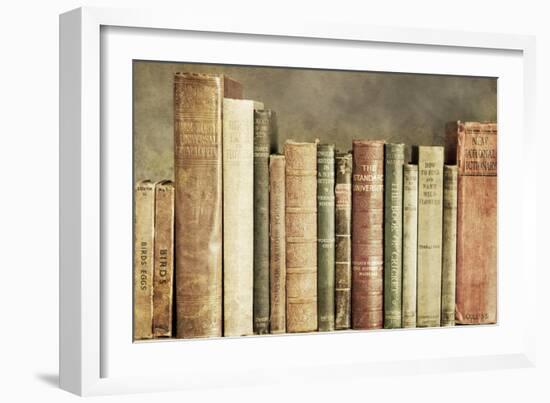 Old Books on a Shelf-Tom Quartermaine-Framed Giclee Print