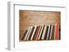 Old Books On A Wooden Shelf. No Labels, Blank Spine-donatas1205-Framed Photographic Print