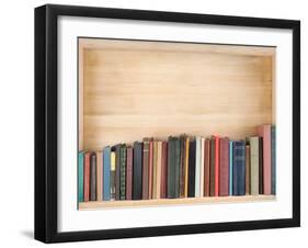 Old Books on a Wooden Shelf.-donatas1205-Framed Photographic Print