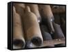 Old Bottles Aging in the Cellar, Chateau Vannieres, La Cadiere d'Azur-Per Karlsson-Framed Stretched Canvas