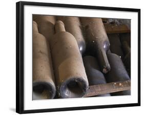 Old Bottles Aging in the Cellar, Chateau Vannieres, La Cadiere d'Azur-Per Karlsson-Framed Photographic Print