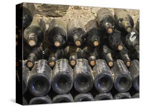 Old Bottles Aging in the Cellar, Chateau Vannieres, La Cadiere d'Azur-Per Karlsson-Stretched Canvas