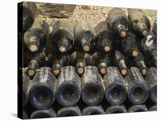 Old Bottles Aging in the Cellar, Chateau Vannieres, La Cadiere d'Azur-Per Karlsson-Stretched Canvas