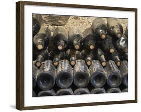 Old Bottles Aging in the Cellar, Chateau Vannieres, La Cadiere d'Azur-Per Karlsson-Framed Photographic Print