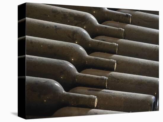 Old Bottles Aging in the Cellar, Chateau Vannieres, La Cadiere d'Azur-Per Karlsson-Stretched Canvas