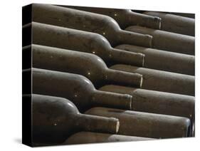 Old Bottles Aging in the Cellar, Chateau Vannieres, La Cadiere d'Azur-Per Karlsson-Stretched Canvas