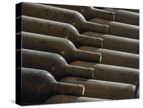 Old Bottles Aging in the Cellar, Chateau Vannieres, La Cadiere d'Azur-Per Karlsson-Stretched Canvas