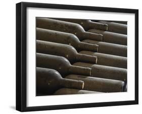 Old Bottles Aging in the Cellar, Chateau Vannieres, La Cadiere d'Azur-Per Karlsson-Framed Premium Photographic Print