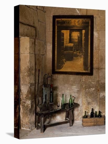 Old Bottling Machine Inside a Disused Winery in the Village of Abalos-John Warburton-lee-Stretched Canvas