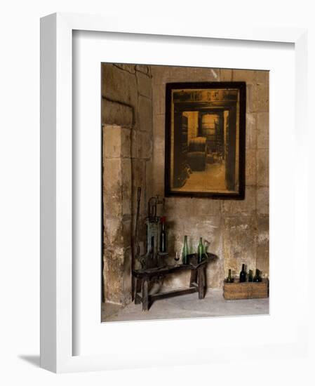 Old Bottling Machine Inside a Disused Winery in the Village of Abalos-John Warburton-lee-Framed Photographic Print