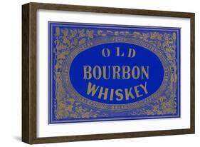 Old Bourbon Whiskey Sign-null-Framed Art Print