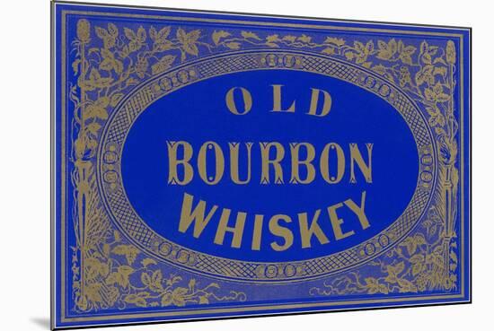 Old Bourbon Whiskey Sign-null-Mounted Art Print