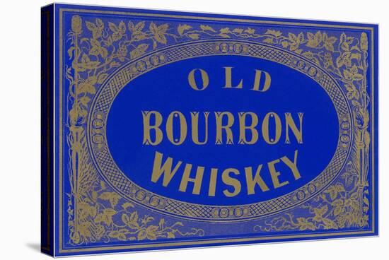 Old Bourbon Whiskey Sign-null-Stretched Canvas