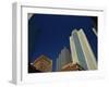 Old Brick Building Contrasts with Modern Skyscrapers in Dallas, Texas, USA-Rennie Christopher-Framed Photographic Print