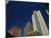 Old Brick Building Contrasts with Modern Skyscrapers in Dallas, Texas, USA-Rennie Christopher-Mounted Photographic Print