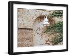 Old Brick Wall with Palm Trees, Key West, Florida Keys, Florida, USA-Terry Eggers-Framed Premium Photographic Print