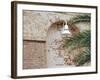 Old Brick Wall with Palm Trees, Key West, Florida Keys, Florida, USA-Terry Eggers-Framed Photographic Print