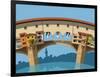 Old Bridge in Florence Flat Illustration-Nikola Knezevic-Framed Art Print