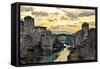 Old Bridge in Mostar-dabldy-Framed Stretched Canvas