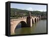 Old Bridge over the River Neckar, Old Town and Castle, Heidelberg, Baden-Wurttemberg, Germany, Euro-Hans Peter Merten-Framed Stretched Canvas