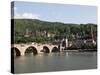 Old Bridge over the River Neckar, Old Town and Castle, Heidelberg, Baden-Wurttemberg, Germany, Euro-Hans Peter Merten-Stretched Canvas