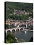 Old Bridge over the River Neckar, Old Town and Castle, Heidelberg, Baden-Wurttemberg, Germany, Euro-Hans Peter Merten-Stretched Canvas