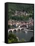 Old Bridge over the River Neckar, Old Town and Castle, Heidelberg, Baden-Wurttemberg, Germany, Euro-Hans Peter Merten-Framed Stretched Canvas