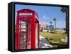 Old British Telephone Call Box at the Cruise Terminal in the Royal Naval Dockyard, Bermuda-Michael DeFreitas-Framed Stretched Canvas