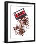 Old Broken Music Cassette-Twin design-Framed Photographic Print