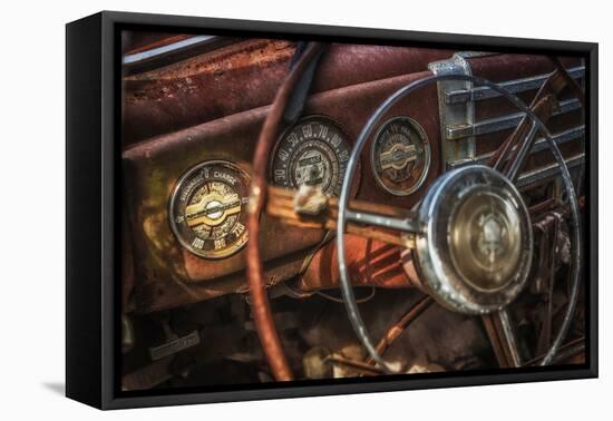 Old Buick Eight Dashboard-Stephen Arens-Framed Stretched Canvas