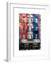 Old Building Facade in the Colors of the American Flag in Times Square - Manhattan - NYC-Philippe Hugonnard-Framed Photographic Print