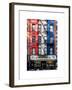 Old Building Facade in the Colors of the American Flag in Times Square - Manhattan - NYC-Philippe Hugonnard-Framed Photographic Print