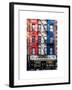 Old Building Facade in the Colors of the American Flag in Times Square - Manhattan - NYC-Philippe Hugonnard-Framed Photographic Print